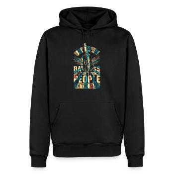 Funny Double Bassist - Funny Double Bass Player - Men’s Premium Organic Hoodie - black - Front - Nico (187cm)