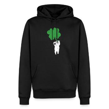 Paresseux Trèfle Mignon Trèfle Paresseux St Patrick - Sweat à capuche Premium bio Homme - noir - Devant - Nico (187cm)