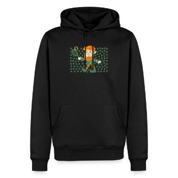 Leprechaun Tennisspieler Lustig St Patricks Day - Männer Premium Bio Hoodie - Schwarz - Vorne - Nico (187cm)