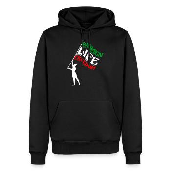 Liberté de vie des femmes - Liberté pour toutes les femmes - Sweat à capuche Premium bio Homme - noir - Devant - Nico (187cm)