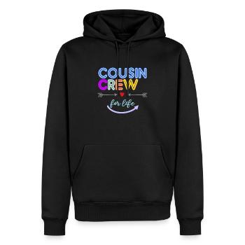 Cousin Crew For Life Drôle de réunion de famille - Sweat à capuche Premium bio Homme - noir - Devant - Nico (187cm)