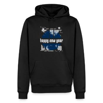 Frohes neues Jahr - Männer Premium Bio Hoodie - Schwarz - Vorne - Nico (187cm)