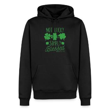 Faith Shamrock Patricks Day Irish Not Lucky Simple - Sweat à capuche Premium bio Homme - noir - Devant - Nico (187cm)