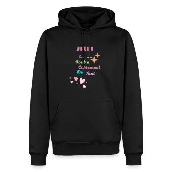 SFCDT - Männer Premium Bio Hoodie - Schwarz - Vorne - Nico (187cm)