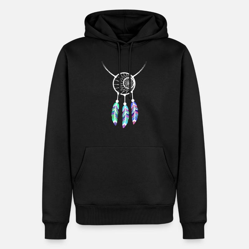 Collier indien - Sweat à capuche Premium bio Homme - noir