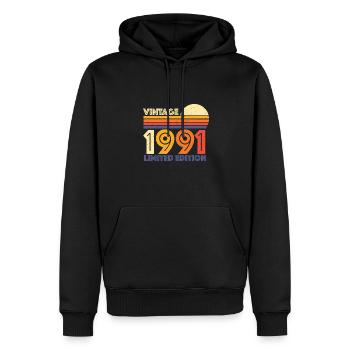 1991 Limited Edition - Männer Premium Bio Hoodie - Schwarz - Vorne - Nico (187cm)
