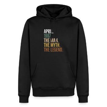 April 1987 Der Mann Der Mythos Die Legende - Männer Premium Bio Hoodie - Schwarz - Vorne - Nico (187cm)