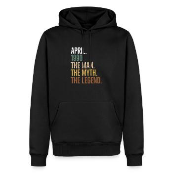 April 1990 Der Mann Der Mythos Die Legende - Männer Premium Bio Hoodie - Schwarz - Vorne - Nico (187cm)