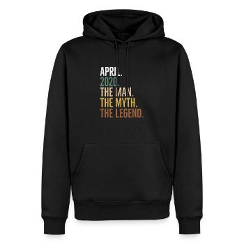 Avril 2020 L’homme Le mythe La légende - Sweat à capuche Premium bio Homme - noir - Devant - Nico (187cm)