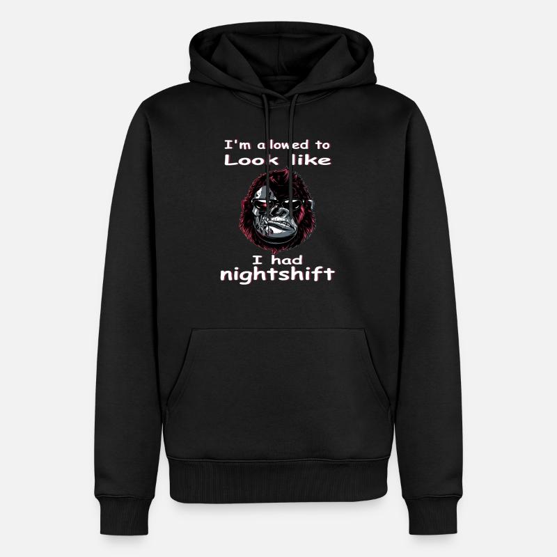 Gorille de nuit - Sweat à capuche Premium bio Homme - noir