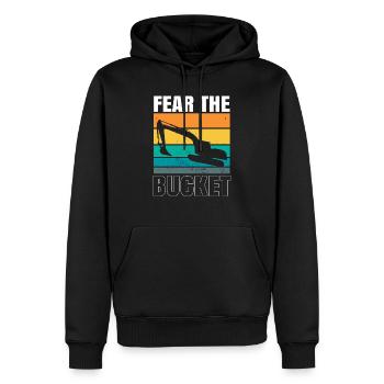 Baggerfahrer Baggerfahrerin Geschenke Männer Bau - Männer Premium Bio Hoodie - Schwarz - Vorne - Nico (187cm)