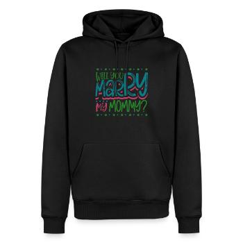 Veux-tu épouser ma mère - Sweat à capuche Premium bio Homme - noir - Devant - Nico (187cm)