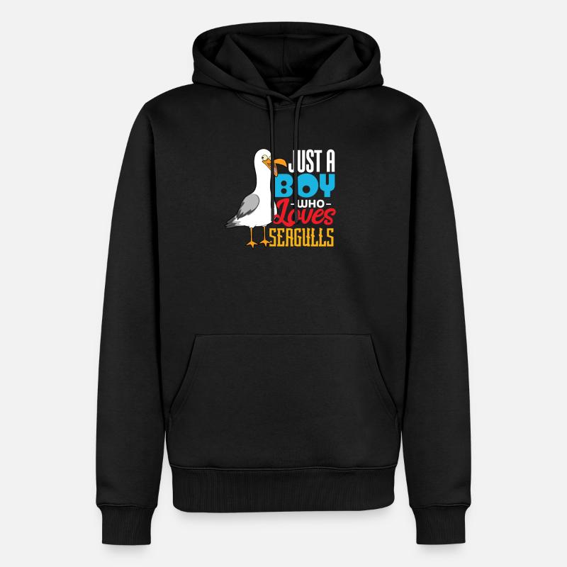 Mouette - Sweat à capuche Premium bio Homme - noir