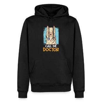 Nenn mich Doktor Ich habe einen Doktortitel - Männer Premium Bio Hoodie - Schwarz - Vorne - Nico (187cm)