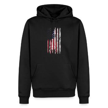 Space Exploration Space Flight American Flag Space - Männer Premium Bio Hoodie - Schwarz - Vorne - Nico (187cm)