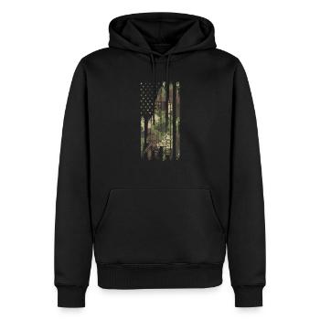 Aerospace Space Travel Space Exploration US Flag S - Men’s Premium Organic Hoodie - black - Front - Nico (187cm)