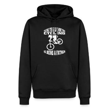 Fahrrad Papa Radeln Vater Radfahren Fahrradtour - Männer Premium Bio Hoodie - Schwarz - Vorne - Nico (187cm)