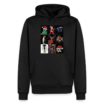 Rectangles de Noël - Sweat à capuche Premium bio Homme - noir - Devant - Nico (187cm)