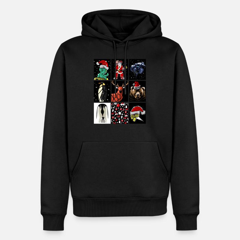 Rectangles de Noël - Sweat à capuche Premium bio Homme - noir