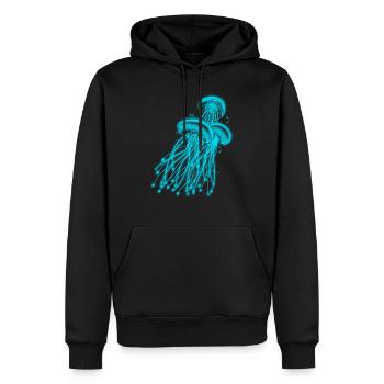 Blaue Qualle - Männer Premium Bio Hoodie - Schwarz - Vorne - Nico (187cm)