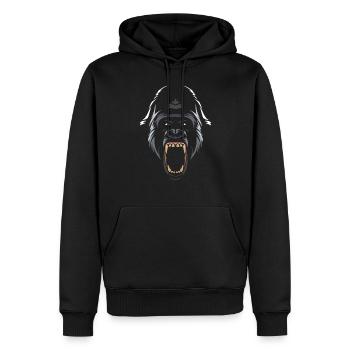 Tribal gorilla - Men’s Premium Organic Hoodie - black - Front - Nico (187cm)