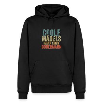 Dobermann - Männer Premium Bio Hoodie - Schwarz - Vorne - Nico (187cm)