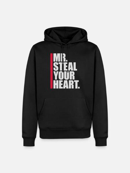 mr steal your heart - Men’s Premium Organic Hoodie - black