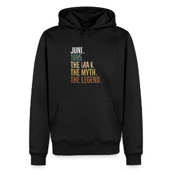 Juni 1995 The Man The Myth The Legend - Männer Premium Bio Hoodie - Schwarz - Vorne - Nico (187cm)