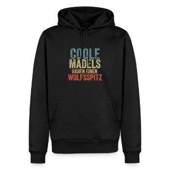 Wolfsspitz - Männer Premium Bio Hoodie - Schwarz - Vorne - Nico (187cm)