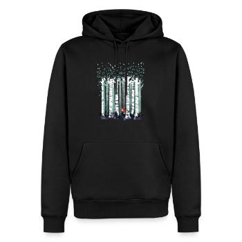 Die Birken - Männer Premium Bio Hoodie - Schwarz - Vorne - Nico (187cm)