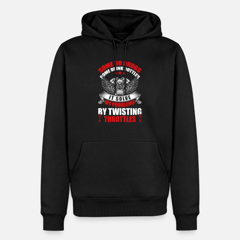 Super cool Biker Design - Männer Premium Bio Hoodie - Schwarz