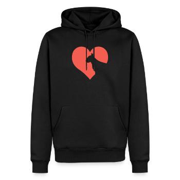 Herz für Hunde Pitbull - Männer Premium Bio Hoodie - Schwarz - Vorne - Nico (187cm)