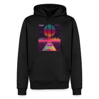 Press Start Button Gamer Gaming Lustiges Zitat - Männer Premium Bio Hoodie - Schwarz - Vorne - Nico (187cm)