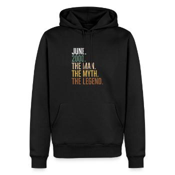Juni 2000 Der Mann Der Mythos Die Legende - Männer Premium Bio Hoodie - Schwarz - Vorne - Nico (187cm)