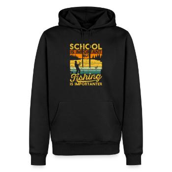 L’école amusante est importante, mais la pêche est toujours - Sweat à capuche Premium bio Homme - noir - Devant - Nico (187cm)