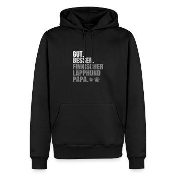 Finnischer Lapphund - Männer Premium Bio Hoodie - Schwarz - Vorne - Nico (187cm)