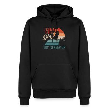 Escalade Je grimpe comme une fille Expériences - Sweat à capuche Premium bio Homme - noir - Devant - Nico (187cm)