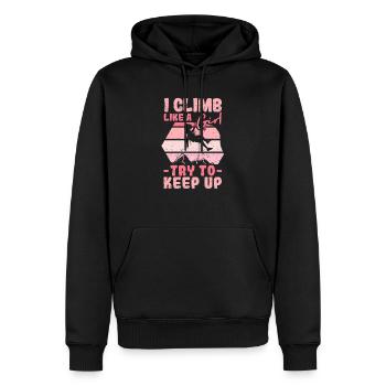 Escalade Je grimpe comme une fille Expériences - Sweat à capuche Premium bio Homme - noir - Devant - Nico (187cm)