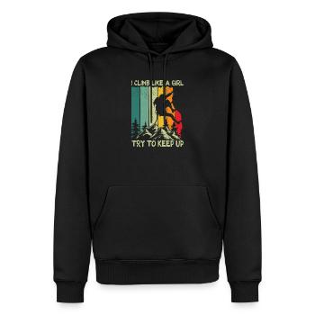 Escalade Je grimpe comme une fille Expériences - Sweat à capuche Premium bio Homme - noir - Devant - Nico (187cm)