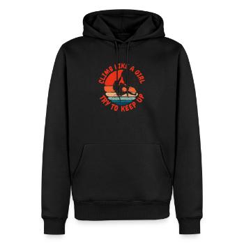 Grimper comme une fille - Rétro Rock en détresse - Sweat à capuche Premium bio Homme - noir - Devant - Nico (187cm)