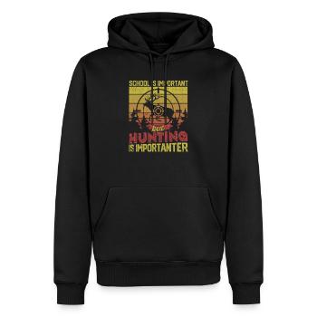 School is important, but hunting is more important hunting - Men’s Premium Organic Hoodie - black - Front - Nico (187cm)