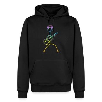 Funny Double Bass Stick Figure Contrabass Double B - Männer Premium Bio Hoodie - Schwarz - Vorne - Nico (187cm)