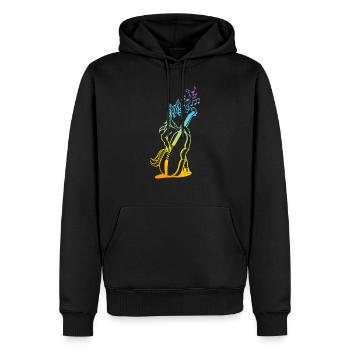 Unicorn Double Bassiste - Unicorn Double Bass Playe - Sweat à capuche Premium bio Homme - noir - Devant - Nico (187cm)