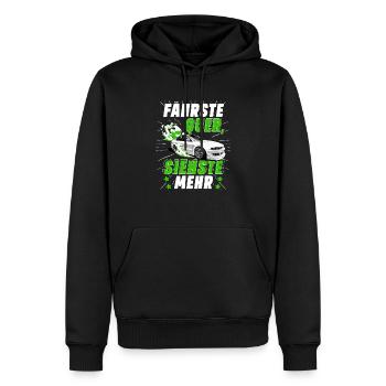 Fährste Quer siehste Mehr - Männer Premium Bio Hoodie - Schwarz - Vorne - Nico (187cm)