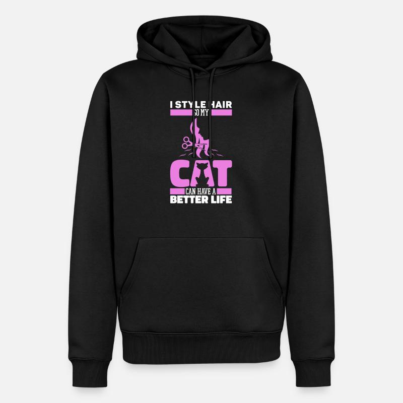 Coiffeur Coiffeur Chat - Sweat à capuche Premium bio Homme - noir