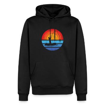 Hameçons Pêche Pêche Pêche Pêche Pêche - Sweat à capuche Premium bio Homme - noir - Devant - Nico (187cm)