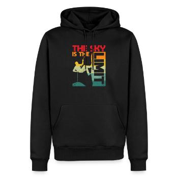 rétro vintage Le ciel est la limite Escalade - Sweat à capuche Premium bio Homme - noir - Devant - Nico (187cm)