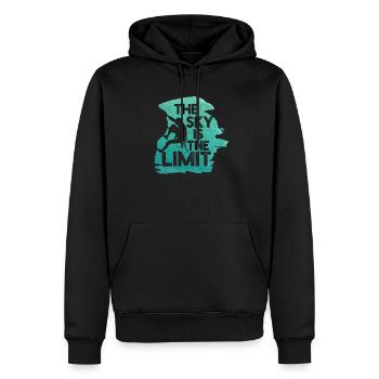 Le ciel est la limite - grimpeur ou rocher - Sweat à capuche Premium bio Homme - noir - Devant - Nico (187cm)