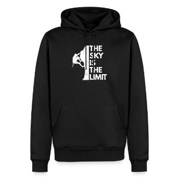 Chemise d’escalade Climber Le ciel est la limite - Sweat à capuche Premium bio Homme - noir - Devant - Nico (187cm)