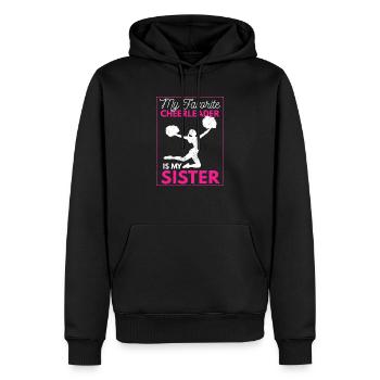 Ma pom-pom girl préférée est ma sœur - Sweat à capuche Premium bio Homme - noir - Devant - Nico (187cm)